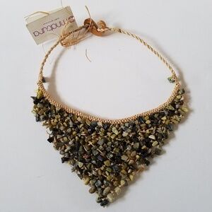 Brazilian Yellow Turquoise Choker Necklace